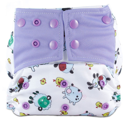

Bumbio Reusable cloth diaper with microfiber insert for extra absorption (Sheep Design) - M(2 Pieces)