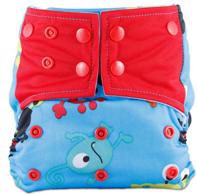 

Bumbio Reusable cloth diaper with microfiber insert for extra absorption (Monster Design) - M(2 Pieces)