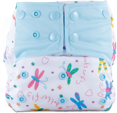 

Bumbio Reusable cloth diaper with microfiber insert for extra absorption (Butterfly Design) - M(2 Pieces)