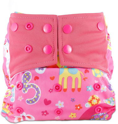 

bumbio Reusable cloth diaper with microfiber insert for extra absorption (Giraffe Design) - M(2 Pieces)