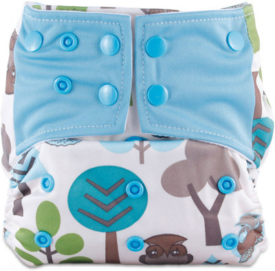 Bumbio Reusable cloth diaper with microfiber insert for extra absorption (Tree Design) - M(2 Pieces)