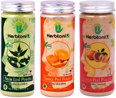 

HerbtoniQ 100% Natural Neem Leaf Powder 150g, Orange Peel Powder 150g And Lemon Peel Powder 150g For Face Pack(450 g)