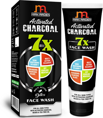 

Man Arden 7X Activated Charcoal Face Wash -Skin Whitening Vitamin C, Icy Cool Menthol & Charcoal Scrubbers Face Wash(100 g)