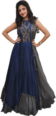 RADHIKACREATION Anarkali Gown(Grey)