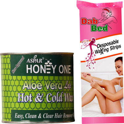 

Aspar Honey One Aloe Vera Flavored Hot Wax 600gm For Hair Removal With 40pc Professional wax Strips Wax(600 g)