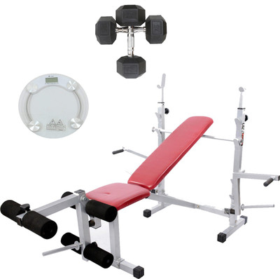

Lifeline Multi Gym Bench 308 | Bundles With Weight Scale and Hexa Dumbbell 7.5kg Set Home Gym Combo(100 - 120 kg)