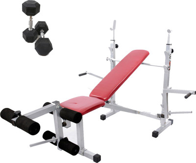 

Lifeline Multi Gym Bench 308 | Bundles With Hexa Dumbbell 5 kg Set Home Gym Combo(100 - 120 kg)
