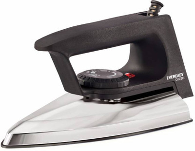 

Eveready Present stylish look, Non stick soleplate, 360° swivel cord and light weight metal body DI220 Dry Iron(Black)