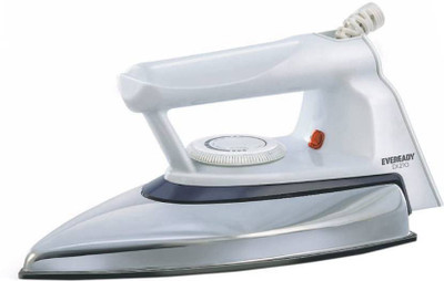 

Eveready Present stylish look, Non stick soleplate, 360° swivel cord and light weight metal body 750W DI210 Dry Iron(White)