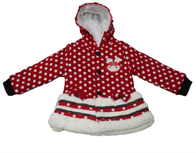 

Cheeseling Full Sleeve Floral Print Baby Girl's Jacket, Red