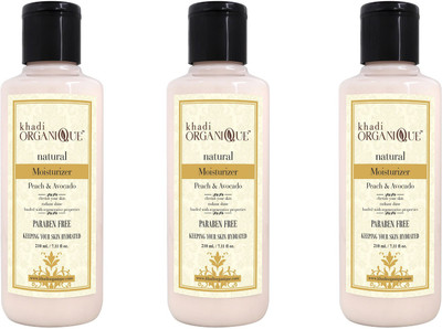 

khadi organique Peach Avacado Mosturizer 630 ml parabeen free pack of 3(630 ml)