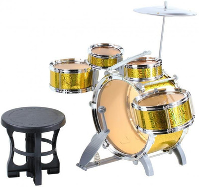 

Bestie Toys Jazz Drum Set with Chair Musical Toy Instrument for Kids(Multicolor)