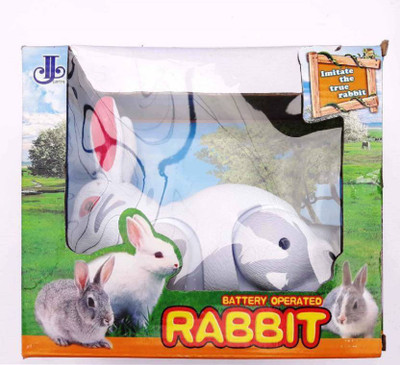 

SHRIBOSSJI Rabbit Battery Operated Toy Running And Sound - IMITATE THE TRUE RABBIT (COLORS MAY VARY)(White, Grey)