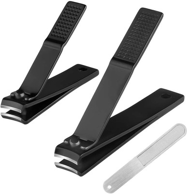 

SYGA Nail Clipper Set - Black Stainless Steel Deluxe Fingernail and Toenail Clipper Cutter