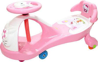 

Blubud Kitty Doll Faced Kids Twist and Swing Car with Music & Light- Suitable for Children 2 to 5 Years. (Blue)(Pink)