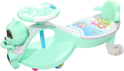 

Blubud Kids Twist and Swing Car with Music & Light- Suitable for Children 2 to 5 Years. (Green Chimpunk)(Green)