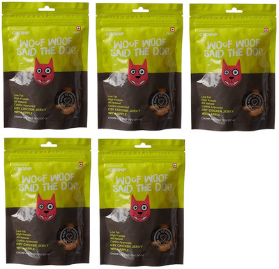 

CHOMP Dry Jerky Chicken with Apple, 80g (Pack of 5) Dog Treat(80 g, Pack of 5)