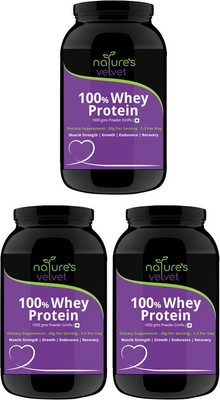 

Natures Velvet Lifecare Natures Velvet 100 % Whey Protein for Fitness and Strength, 1000 gms - Pack of 3 Whey Protein(3 g, unflavour)