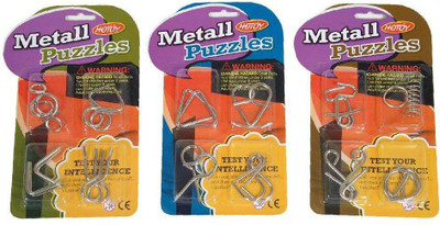 

Happy GiftMart tainless Steel 4 Metallic Intellectual Puzzles for All Age Groups. (Design 1+2+3 Total 12)(12 Pieces)