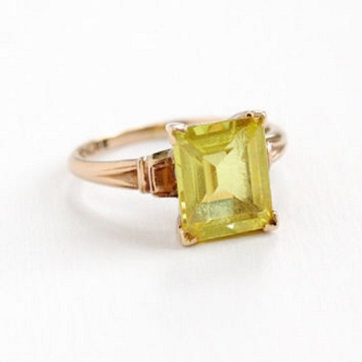 Jaipur Gemstone Yellow Sapphire Ring With Natural Pukhraj Stone Lab Certified Stone Sapphire Gold Plated Ring