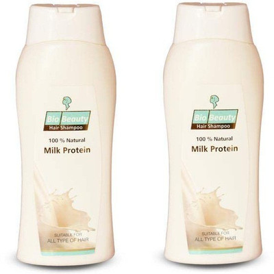 

BioBeauty 100% Natural Milk Protein Sampoo Suitable For All Skin Type Of Hair-Pack Of 2(600 ml)
