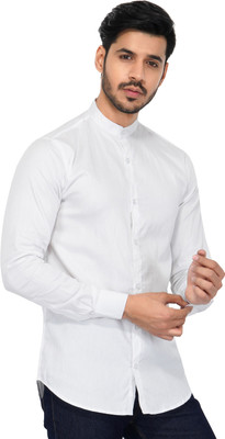 U TURN Men Solid Casual White Shirt