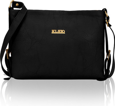 

Kleio Women Casual Black PU Sling Bag