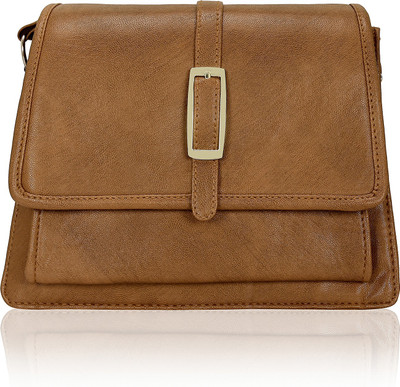 

Kleio Women Casual Khaki PU Sling Bag