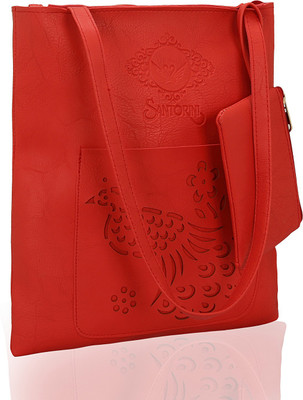 

Kleio Women Casual Red Leatherette Tote
