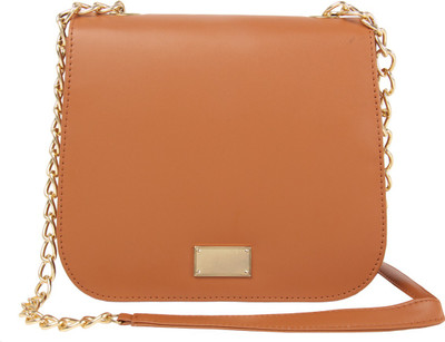 

Bagstopia Women Casual, Evening/Party Brown PU Sling Bag