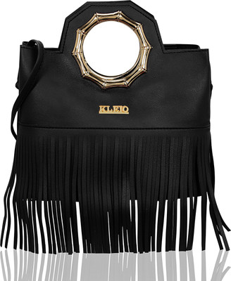 

Kleio Women Casual Black PU Sling Bag