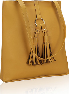 

Kleio Women Casual Yellow Leatherette Tote