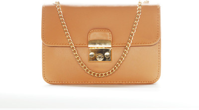 

Bagstopia Women Casual, Evening/Party Tan PU Sling Bag