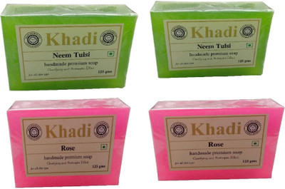 Khadi Shivalik Soap Combo - Neem Tulsi & Rose(500 g, Pack of 4)