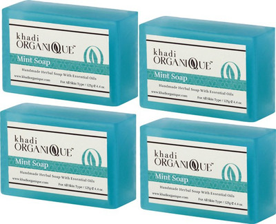

KHADI ORGANIQUE HANDMADE PURE MINT SOAP WITH ESSENTIAL OIL 500 GM PACK OF 4(500 g, Pack of 4)