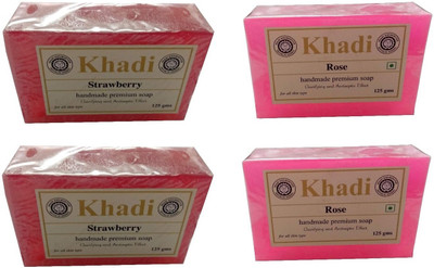 

Khadi Shivalik Soap Combo - Strawberry & Rose(500 g, Pack of 4)