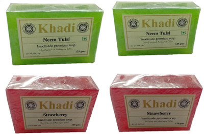 

Khadi Shivalik Soap Combo - Aloevera & Strawberry(500 g, Pack of 4)
