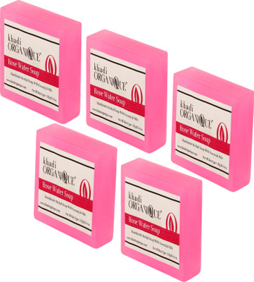 

KHADI ORGANIQUE HANDMADE ROSE WATER SOAP WITH ESSENTIAL OIL 625 GM PACK OF 5(625 g, Pack of 5)