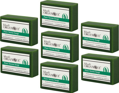 

KHADI ORGANIQUE HANDMADE PURE NEEM SOAP WITH ESSENTIAL OIL 875 GM PACK OF 7(875 g, Pack of 7)