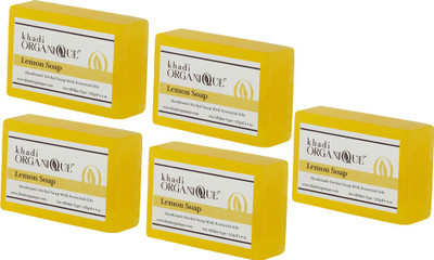 

KHADI ORGANIQUE HANDMADE LEMON SOAP WITH ESSENTIAL OIL -625 GM PACK OF 5(625 g, Pack of 5)