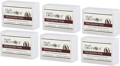

KHADI ORGANIQUE HANDMADE JASMINE SOAP WITH ESSENTIAL OILJASMINE SOAP - 750 GM PACK OF 6(750 g, Pack of 6)
