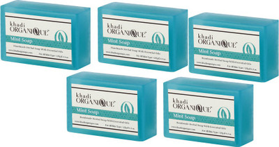 

KHADI ORGANIQUE HANDMADE PURE MINT SOAP WITH ESSENTIAL OIL 625 GM PACK OF 5(625 g, Pack of 5)