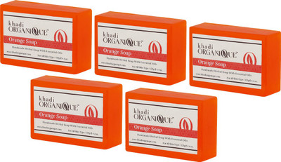 

KHADI ORGANIQUE HAND MADE ORANGE SOAP WITH ESSENTIAL OIL - 625 GM PACK OF 5(625 g, Pack of 5)