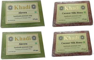 

Khadi Shivalik Soap Combo - Aloevera & Coconut Honey(500 g, Pack of 4)