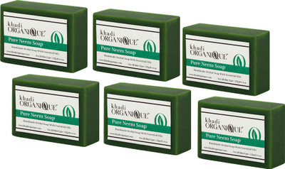 

KHADI ORGANIQUE HANDMADE PURE NEEM SOAP WITH ESSENTIAL OIL 750 GM PACK OF 6(750 g, Pack of 6)