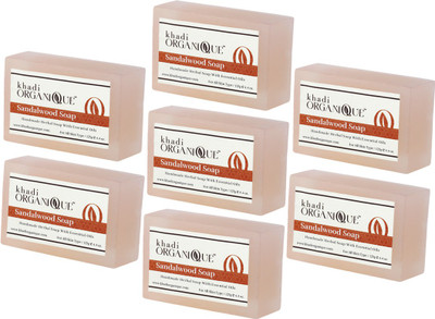

KHADI ORGANIQUE HANDMADE SANDALWOOD SOAP WITH ESSENTIAL OIL 875 GM PACK OF 7(875 g, Pack of 7)