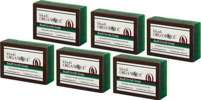 

KHADI ORGANIQUE HANDMADE BASIL SCRUB SOAP WITH ESSENTIAL OIL 750 GM PACK OF 6(750 g, Pack of 6)