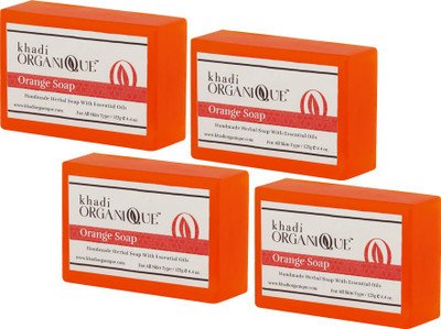 

KHADI ORGANIQUE HAND MADE ORANGE SOAP WITH ESSENTIAL OIL - 500 GM PACK OF 4(500 g, Pack of 4)