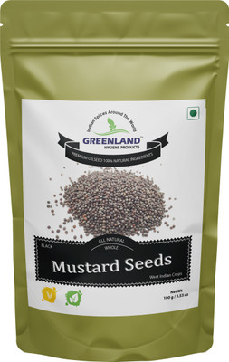 

GREENLAND HYGIENE PRODUCTS Black Mustard Seeds / Rai / Whole Spice / Oilseeds / Masala / 100gm / 3.53oz(100 g)