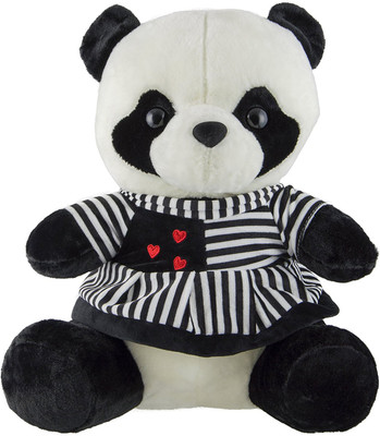 

ToynJoy Best Quality Imported Plush Beautiful Frock Dress Black & White Panda Stuffed Toy - 34 cm(Black & White)